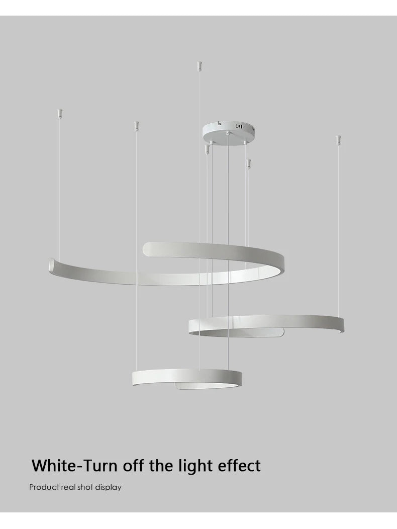 Modern Minimalist Semicircular Ring Led Chandelier For Lighting Living Dining Room Pendant Light Bedroom Hanging Lamp Luminarias