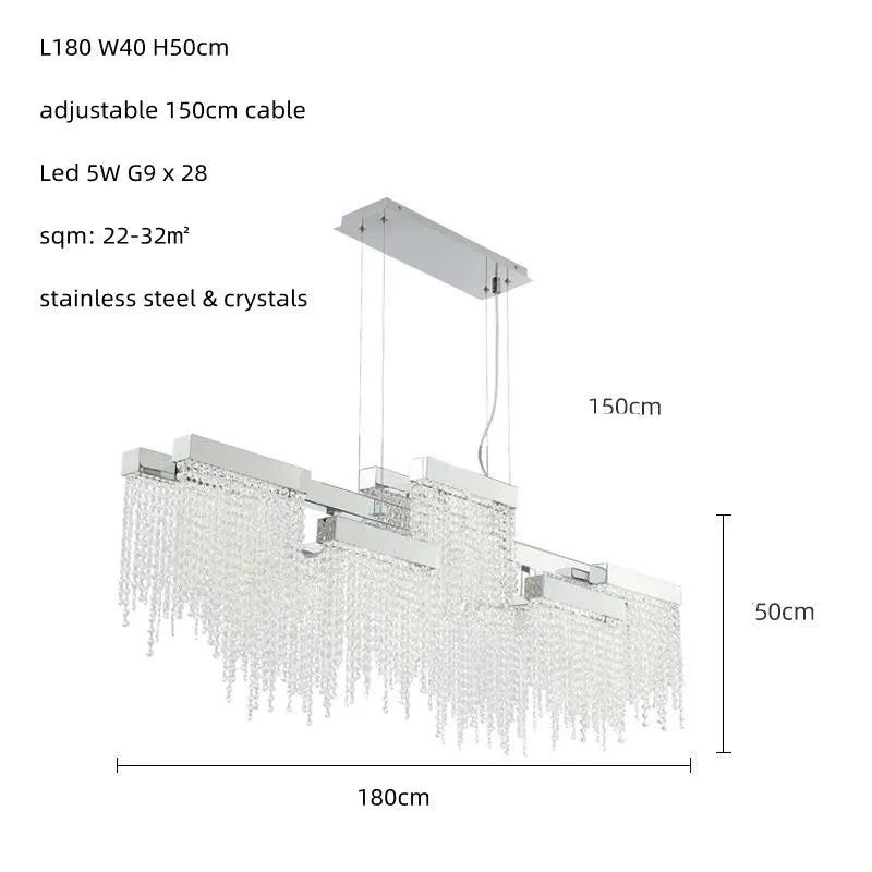 Postmodern Luxury K9 Crystal Chandelier Led G9 Chrome Steel  Chandelier Dining Room Living Room Home Hanging Lighting Fixtures