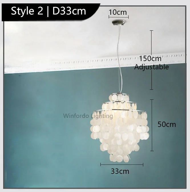Luxury Shell Chandelier in Gold / Chrome
