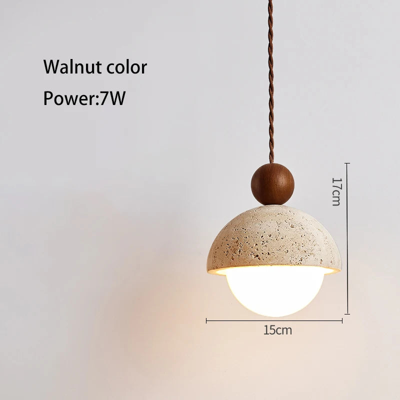 Led Pendant Lamp Small Stone Chandelier  Bedroom Bedside Modern Bulb Light Flower Bud  Cream Style For Children's Room Girl Home