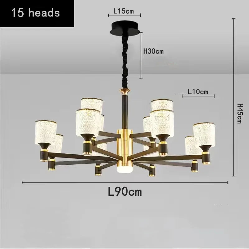 Nordic LED Luxury Living Room in Gold and Black