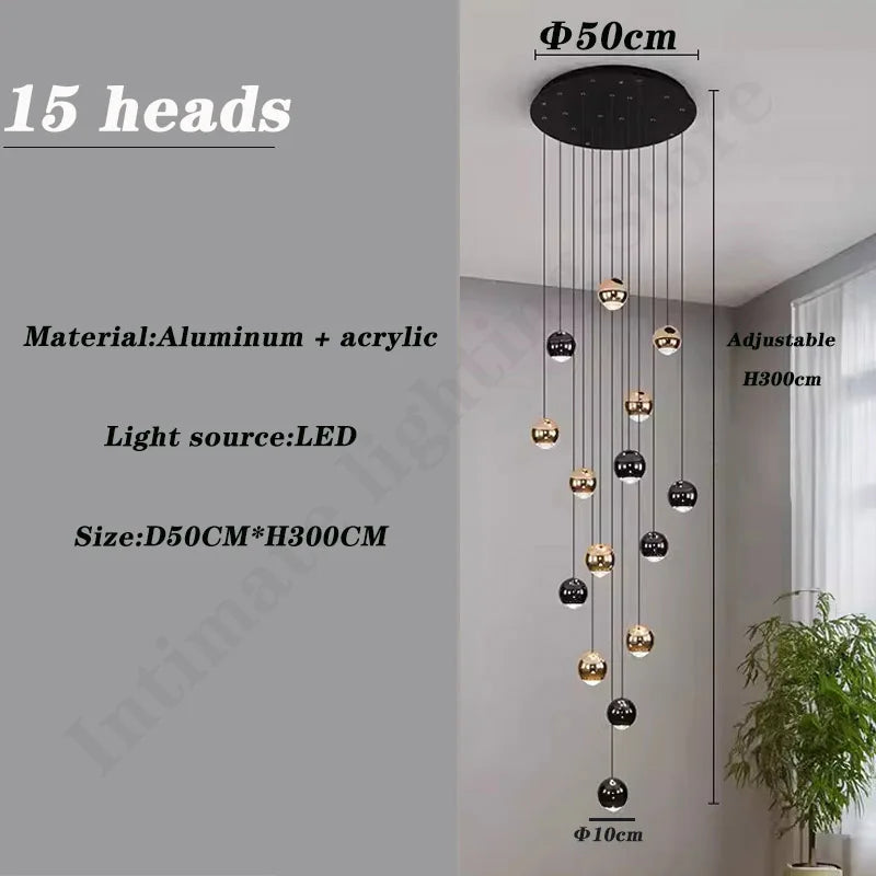 Pendent Lamp Stairs Chandelier lighting Living room Modern Pendant Lights for Kitchen Island Lustre stairs Hanging Ceiling Lamp