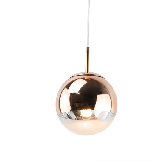 Modern Electroplated Glass Ball Pendant Lights in Gold/Silver/Rose
