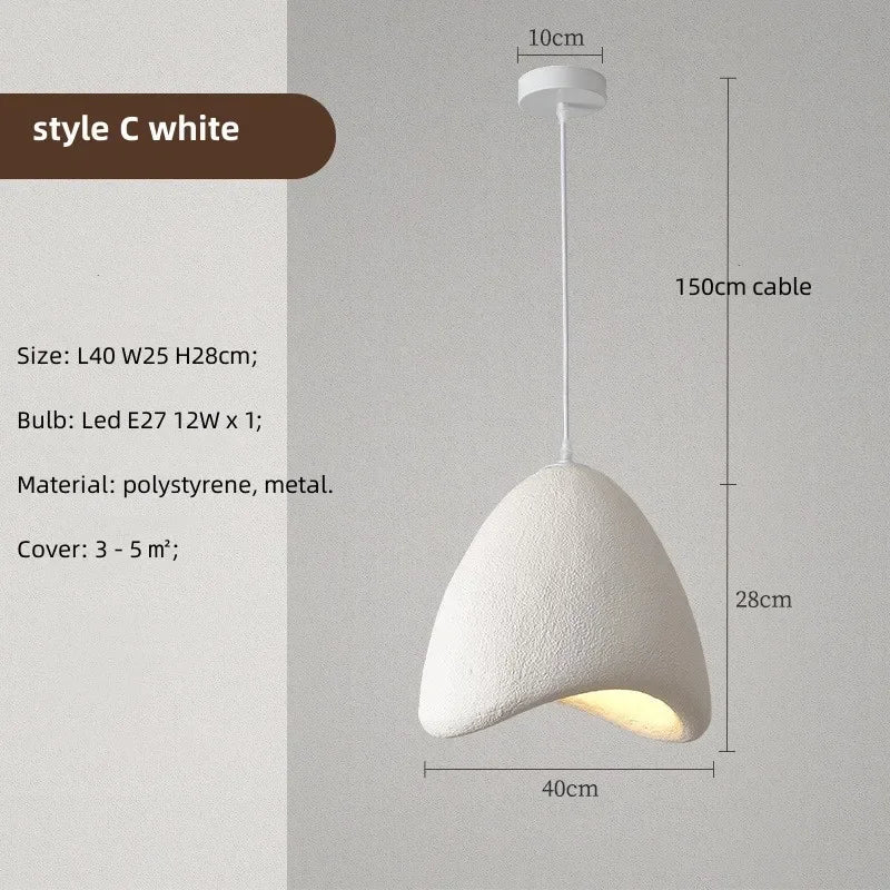 Nordic Dining Room Wabi Sabi Pendant Lights  Led Hanging Lighting Minimalism Suspend Bedroom Home Decor Indoor Lamps Fixtures