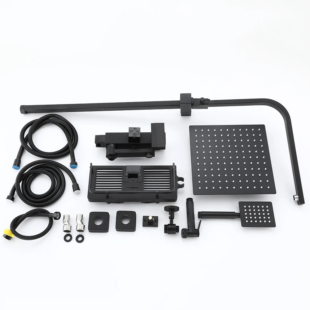 Long Spout Black Shower Faucet Cold Hot Multifunction 304 Stainless Steel Bathroom Bathtub Tap With Spray Bidet