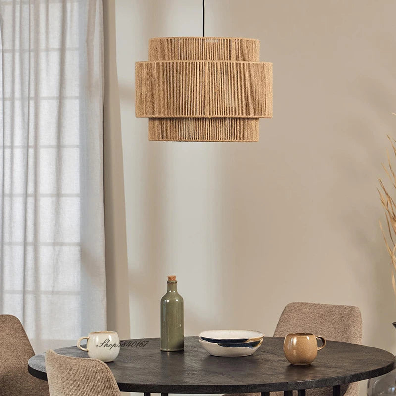 Vintage Japanese Style Rattan Pendant Lights