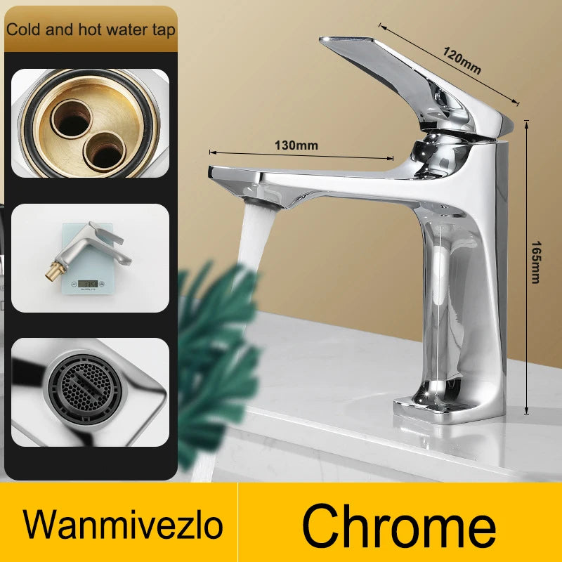 Wanmivezlo Modern Bathroom Sink Faucet Single Handle Deck Mounted Wash Basin Water Tap Hot And Cold Mixer
