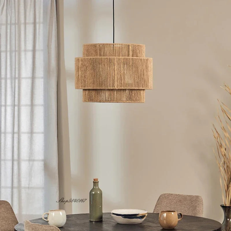 Vintage Japanese Style Rattan Pendant Lights