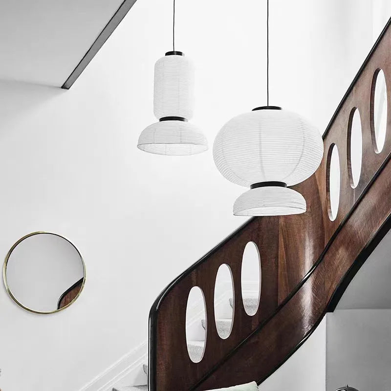 Noguchi pendant light Dining Room Rice paper lantern light for Restaurant Decor kitchen island Wabi-sabi loft shop hanging light