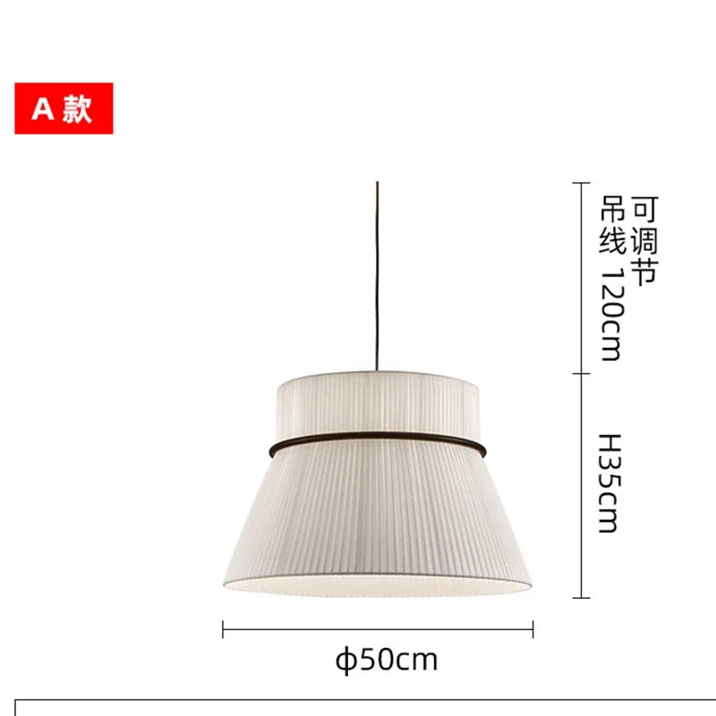 Folie pendant lamp for dining room fabric hanging lamp white pleated Restaurant Lamps Japanese Cafe bar table Decorative Lamp