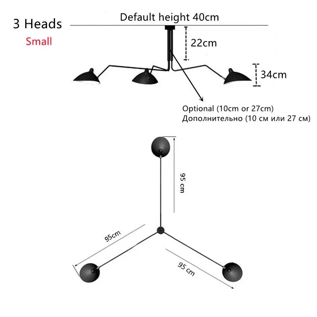Nordic Retro Multi heads Pandent Lamp Simple Design Ceiling  Postmodern Home Lighting Living Room Led Luminaire