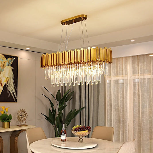Gold Crystal LED Chandelier Lighting
