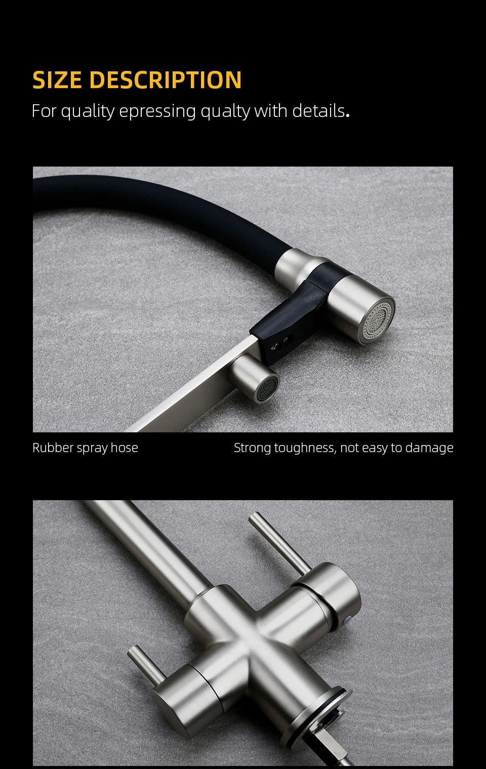 Brushed Nickel Kitchen Faucet Pull Out Double Handle Kitchen Tap Matte Chrome Kitchen Mixer Brass Single Hole 3 Ways Sink Tap