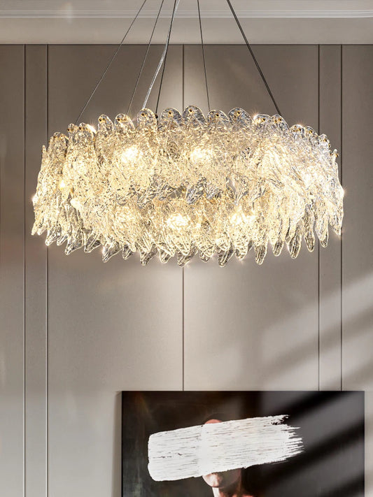 Luxury Single Tier Glass Crystal Lamp Chandelier