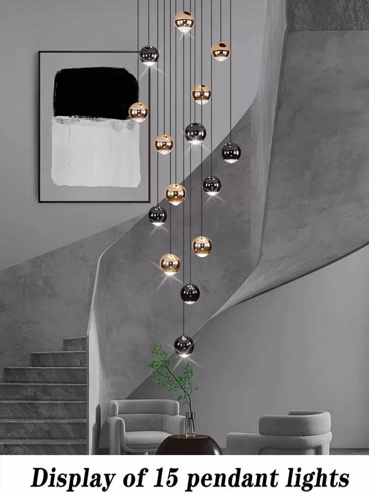 Pendent Lamp Stairs Chandelier lighting Living room Modern Pendant Lights for Kitchen Island Lustre stairs Hanging Ceiling Lamp