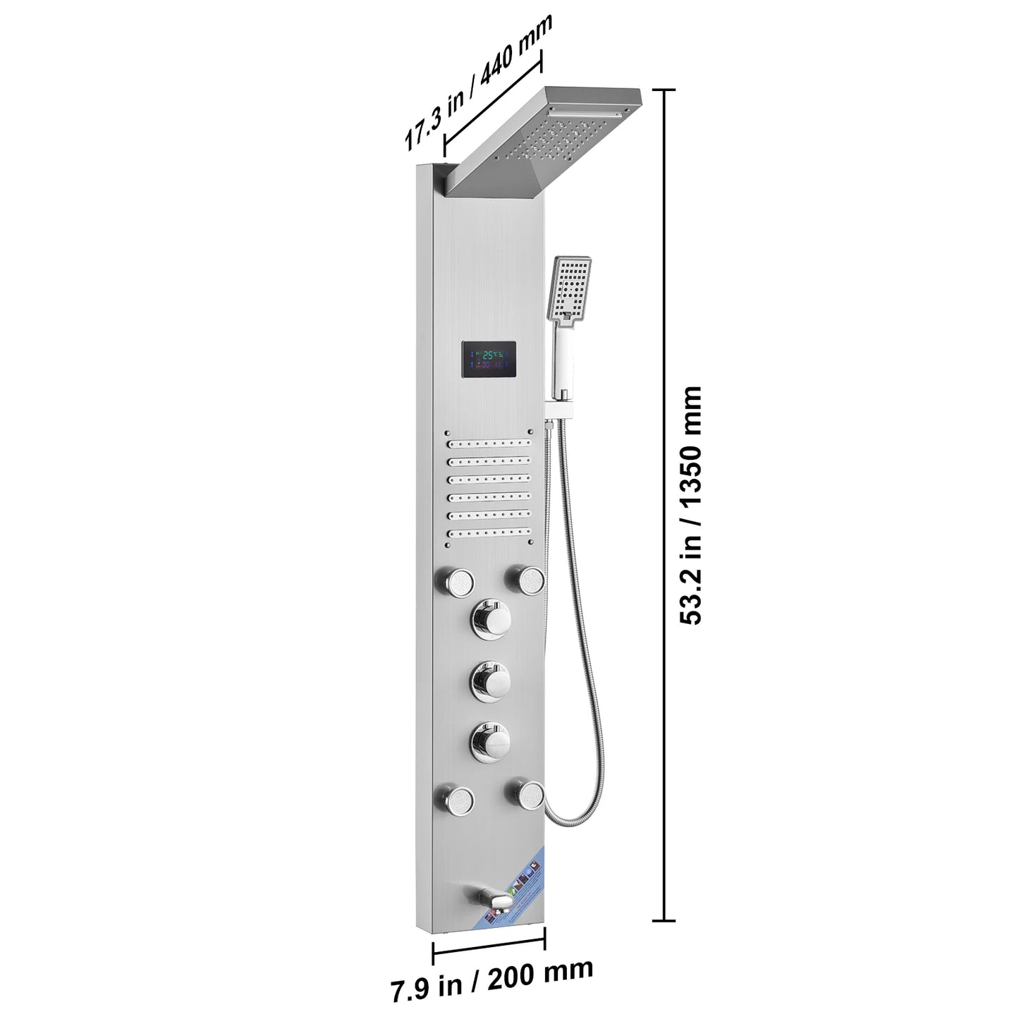 VEVOR Shower Panel System 4 Shower Modes Shower Panel Tower Rainfall Waterfall