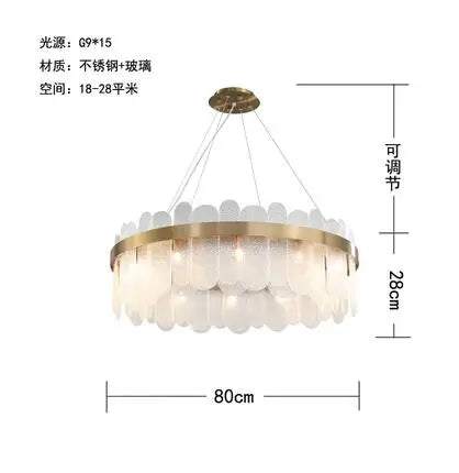 Nordic Smoke Grey Glass Chandelier