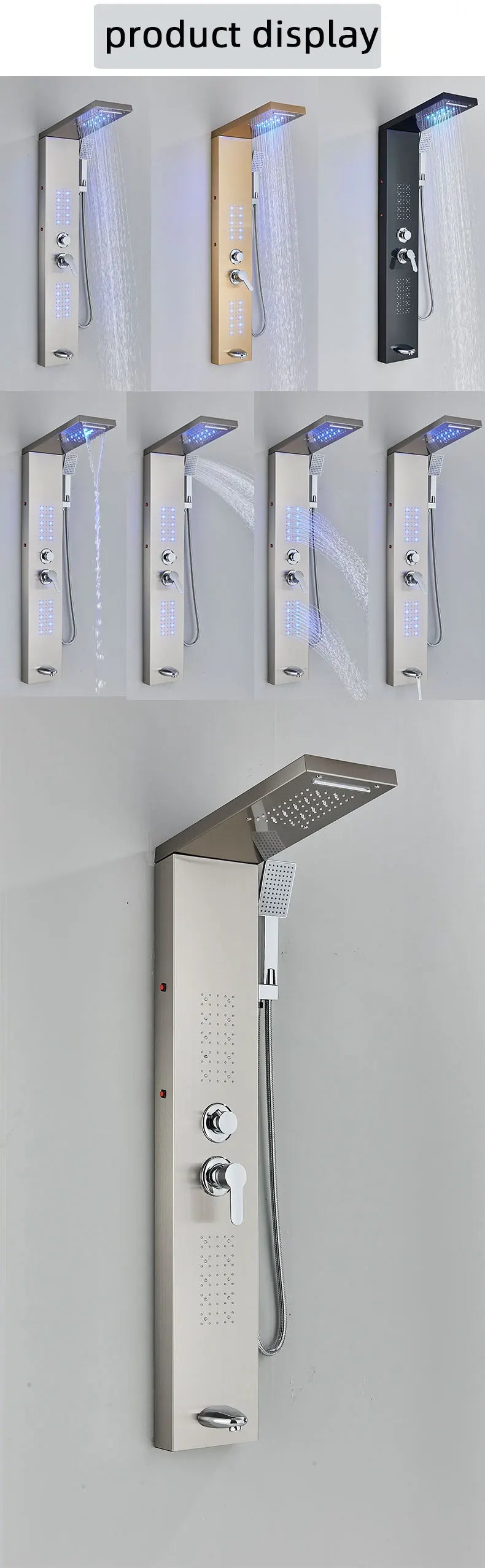 Bathroom Shower Panel LED Light Bathroom Faucet