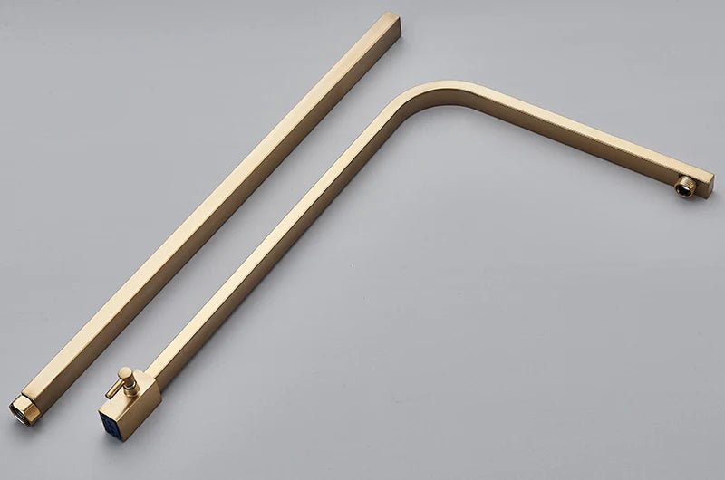Brushed Golden Shower Faucet Bathroom Rainfall Shower Set Wall Mount