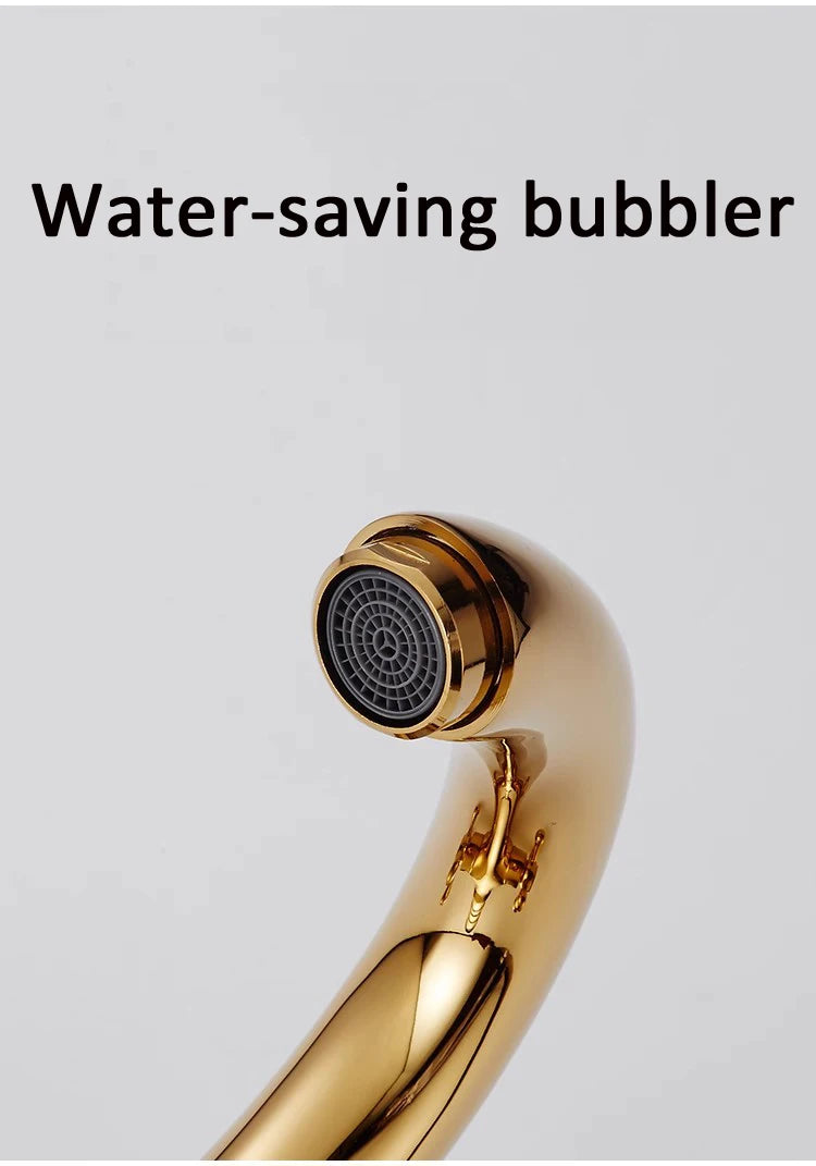 Dual Handle Antique Basin Faucet Hot and Cold Water Crane Bronze Sink Faucet Bathroom Vintage Mixers Taps Gold