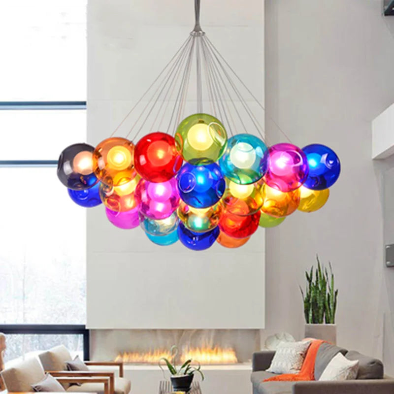 Glass Modern LED Ball Bubble Hanging Lamp