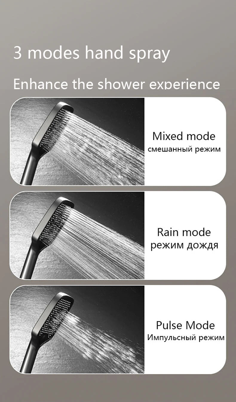 Wall-Mounted Waterfall Shelf Bathroom Mixer Faucet Digital Display Shower Set,Copper Bathroom Showers Sets Bathroom Accessories