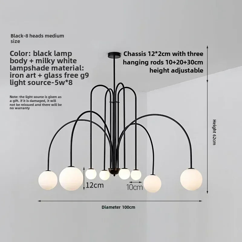 Nordic Retro LED Iron Ceiling Chandelier