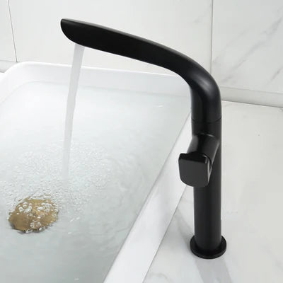 Tuqiu Brushed Gold Basin Faucet Brass Bathroom Faucet Mixer Tap Gold Wash basin Faucet Single Handle Hot & Cold Lavotory Faucet