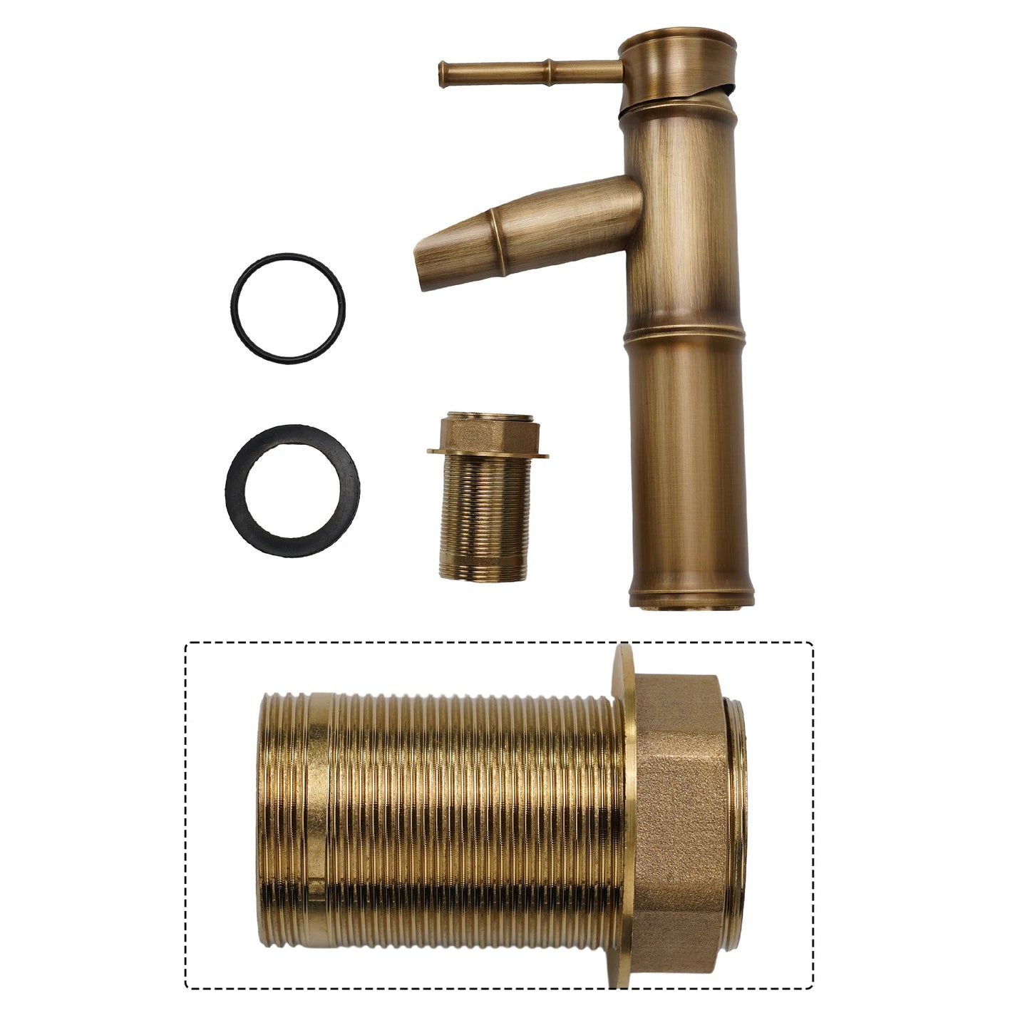 Bathroom Vanity Faucet Single Handle Hole Bathroom Sink Faucet Basin Mixer Tap Antique Brass Supply Hose Tap Hot Cold Water