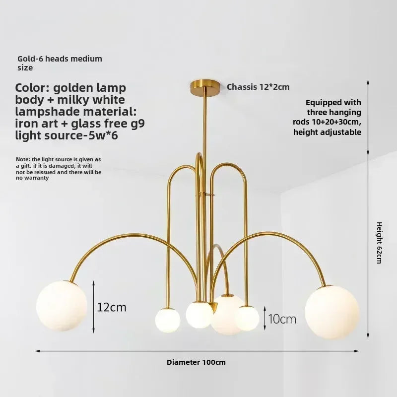 Nordic Retro LED Iron Ceiling Chandelier