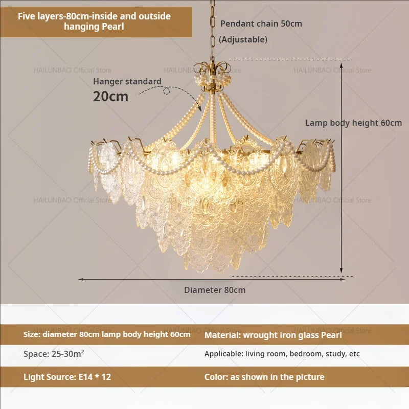 French Light Luxury Crystal Chandelier