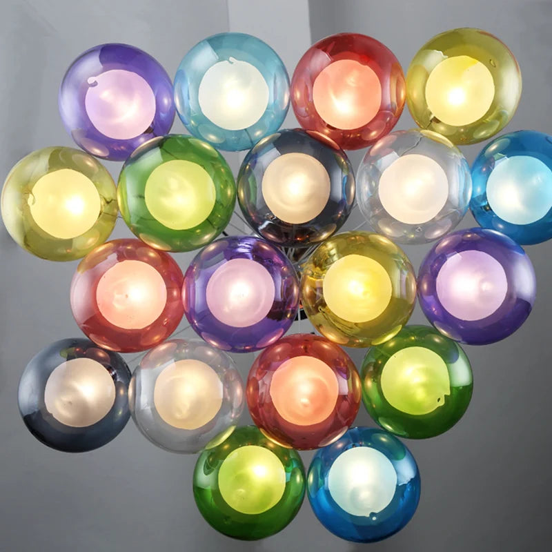 Glass Modern LED Ball Bubble Hanging Lamp
