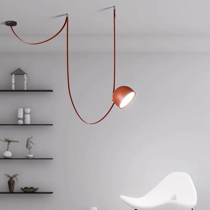 Italy Orange/Black Creative Nordic Design Dining Room Belt Pendant Lamp