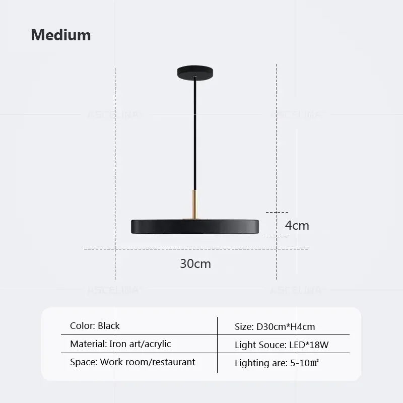 Modern minimalist pendant light LED Disc Lights Study Decor replica design lamp For Bedroom Living Room Office home design light