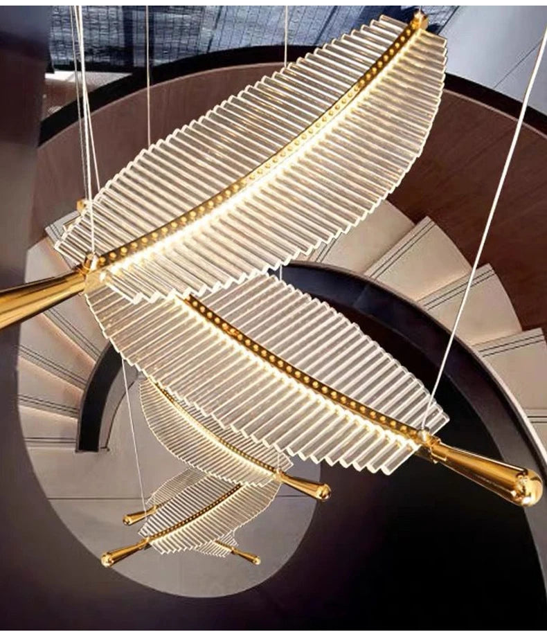 Luxury Modern Minimalist Leaf Art Chandelier
