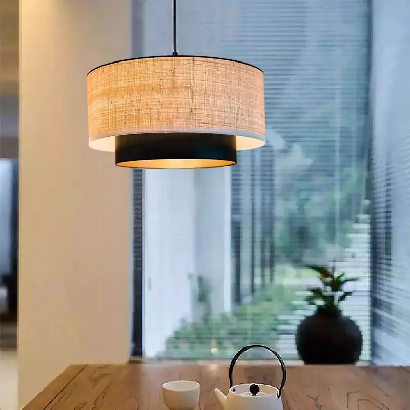 Margin Pendant Japanese Linen Cloth Lamp