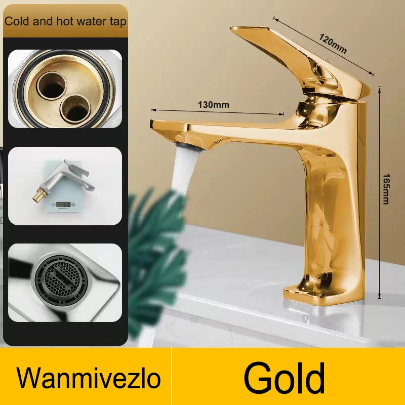Wanmivezlo Modern Bathroom Sink Faucet Single Handle Deck Mounted Wash Basin Water Tap Hot And Cold Mixer