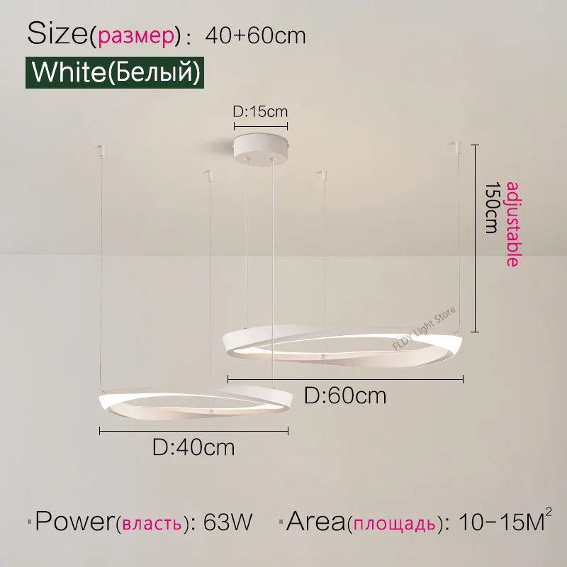 Living Room Chandelier Nordic pendant lamp Modern Dining room Chandelier  Ring Lamp Bedroom Restaurant Lamps LED Ceiling lights