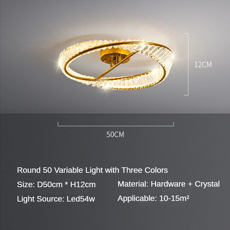 Modern Crystal Lustre Irregular Rings Ceiling Pendant Lamp