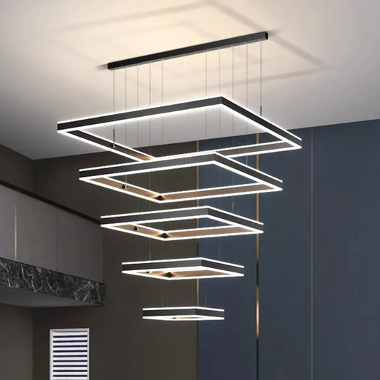 Nordic Square Tiered Chandelier