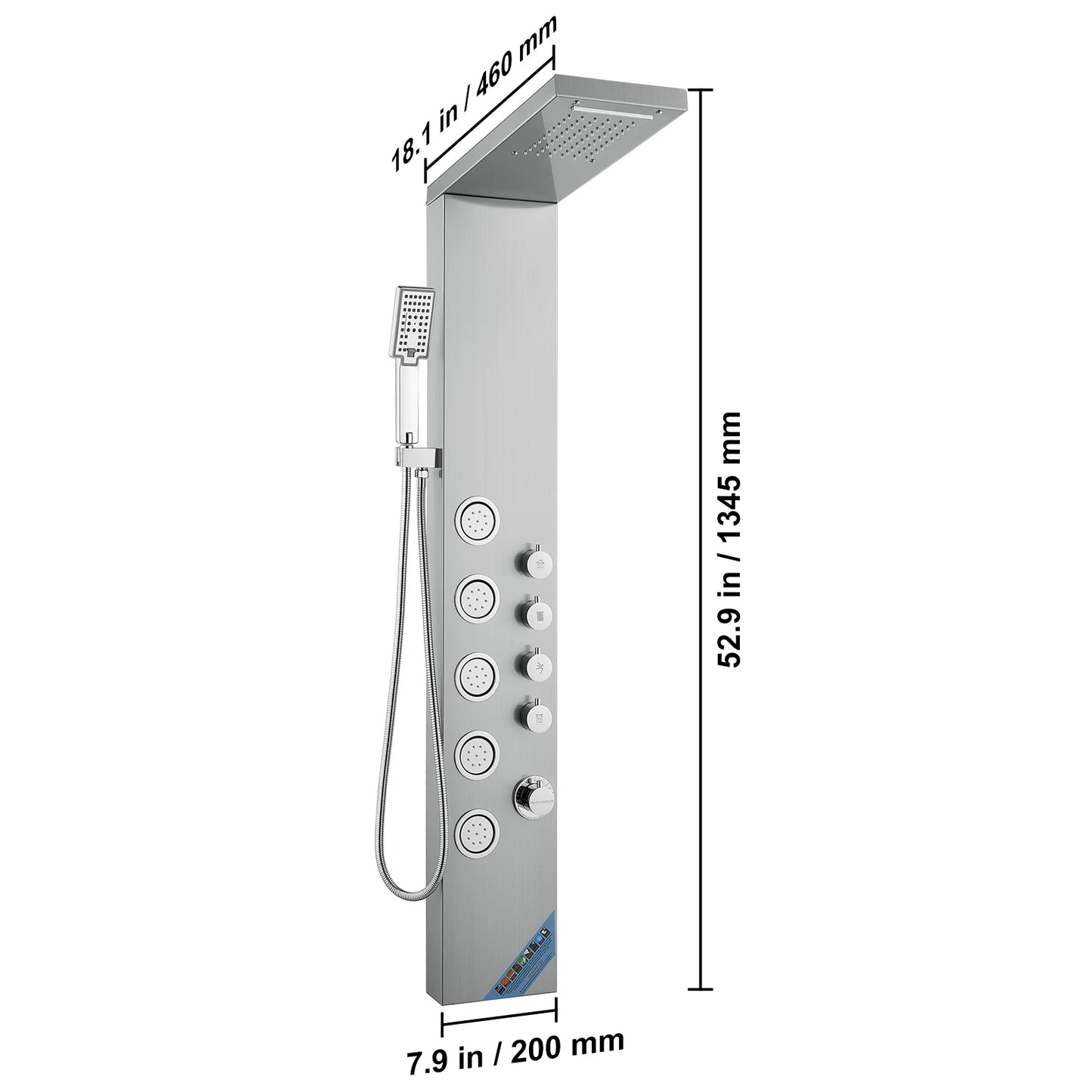 VEVOR Shower Panel System 4 Shower Modes Shower Panel Tower Rainfall Waterfall