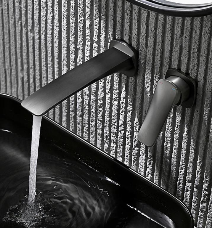 Modern Concealed Bathroom Faucets in Brass or Black