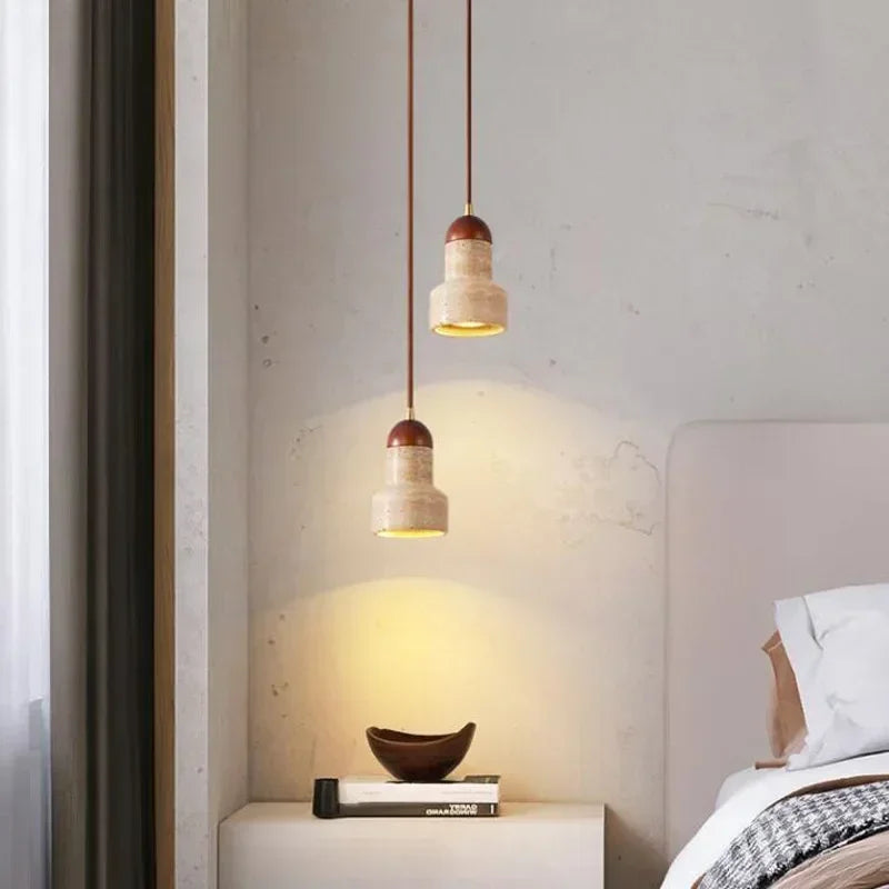 White Travertine and Marble Droplight
