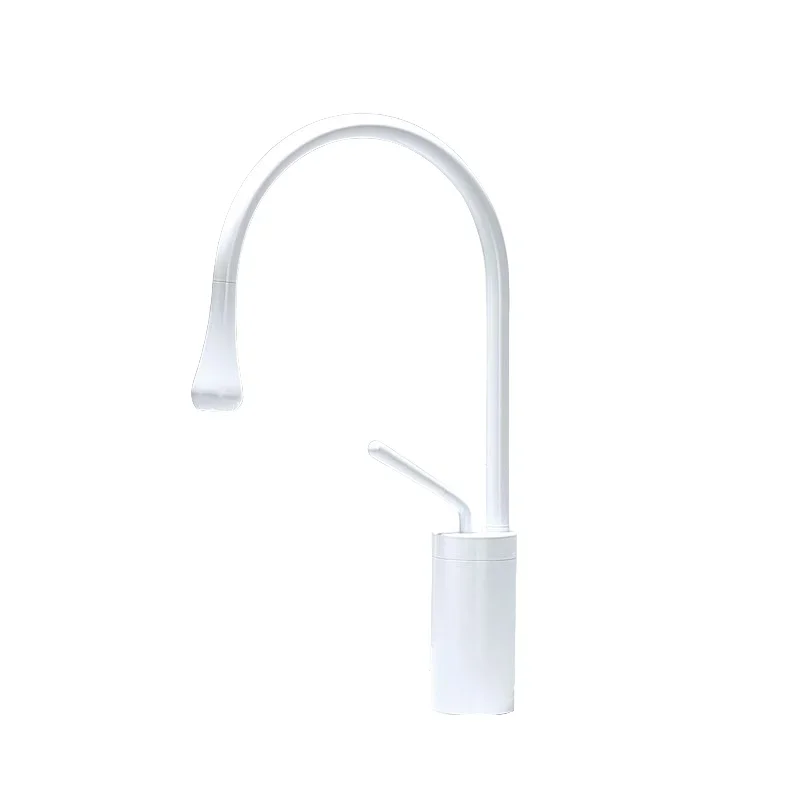 Modern Bathroom Faucet High Arc Single Handle Sink Faucet Brass Washbasin Hot and Cold Water Faucet with Hose Accessories