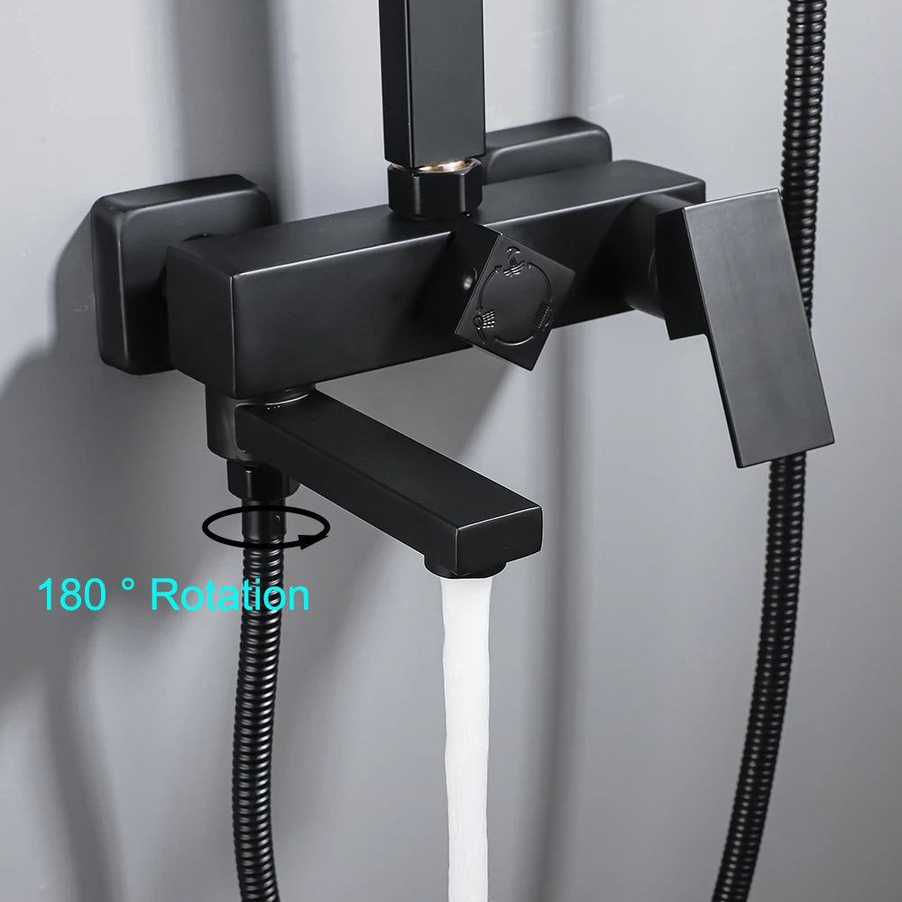 Long Spout Black Shower Faucet Cold Hot Multifunction 304 Stainless Steel Bathroom Bathtub Tap With Spray Bidet