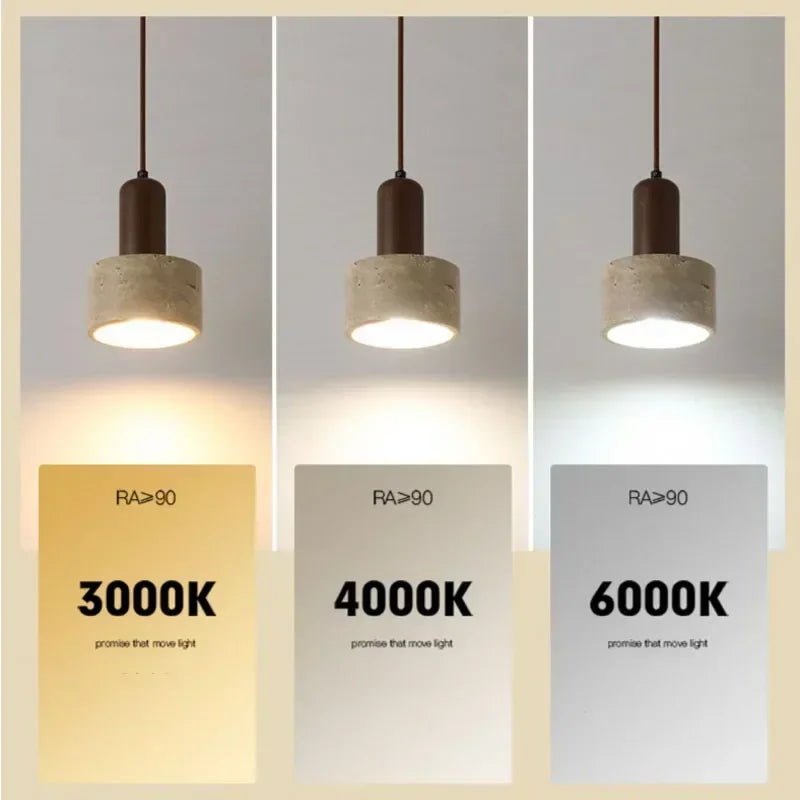 White Travertine and Marble Droplight