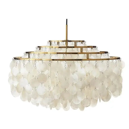 Luxury Shell Chandelier in Gold / Chrome