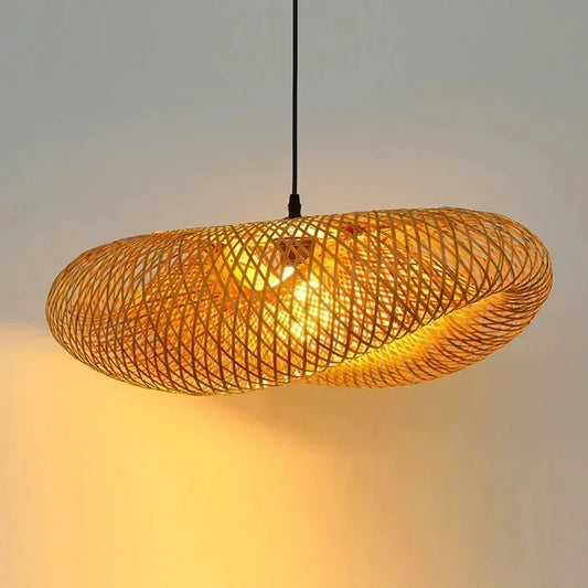HandMade Bamboo Vintage Rattan Weaving LED Pendant Lamp