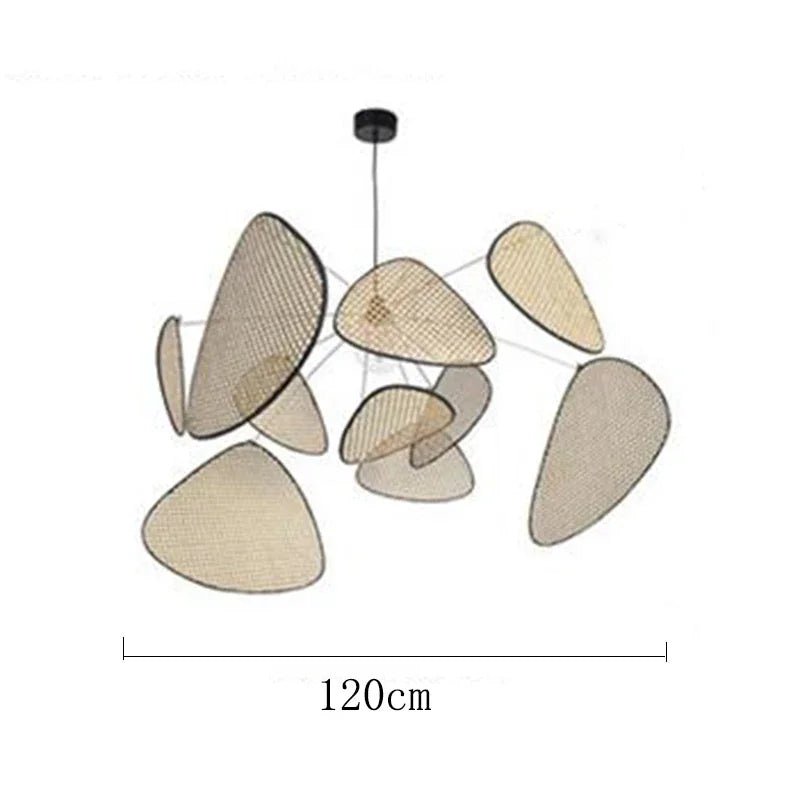 New Chinese Style Pendant Lights Black Rattan Suspension Luminaire for Restaurant Dining Room Home Decor Designer Light Fixtures