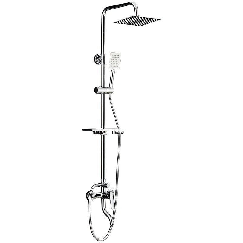 Black/Chrome Plating Bathroom Shower Set Household Copper  Faucet Wall-mounted Bathtub  Rain